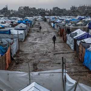 حي الزيتون في غزة تحت الأمطار