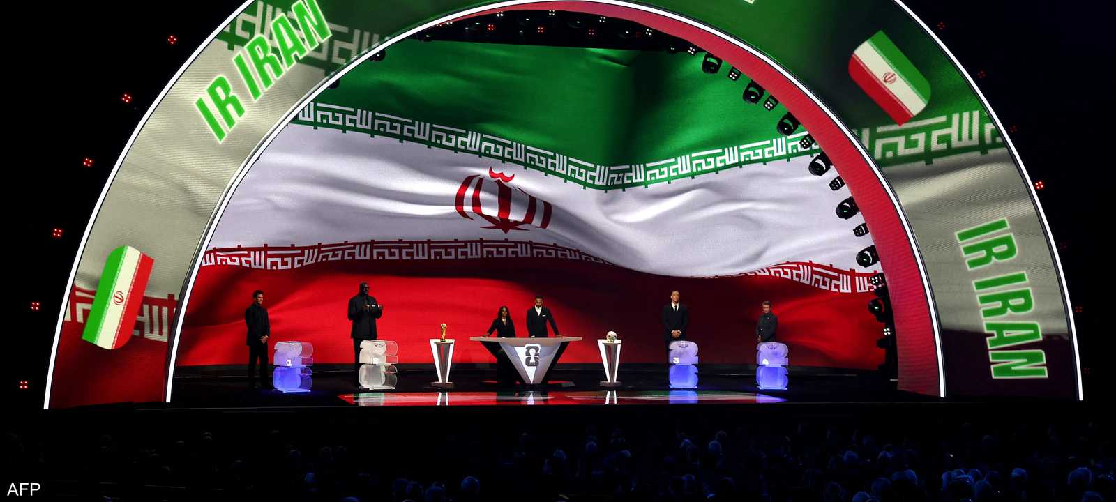 إيران على الشاشة خلال القرعة الرسمية لكأس العالم 2026