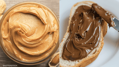 زبدة الفول السوداني والنوتيلا