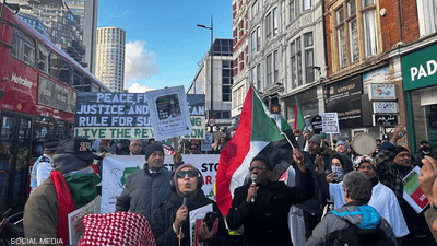 لندن.. تظاهرة سودانية أمام مقر الحكومة تدعو لوقف الحرب