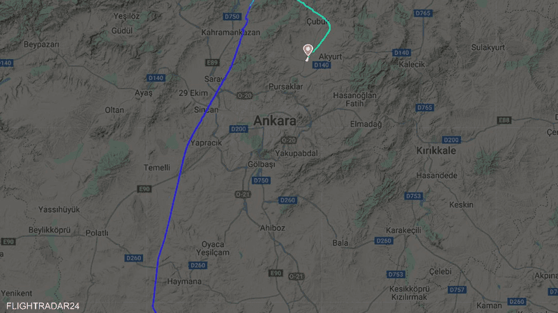 مسار رحلة طائرة الحداد