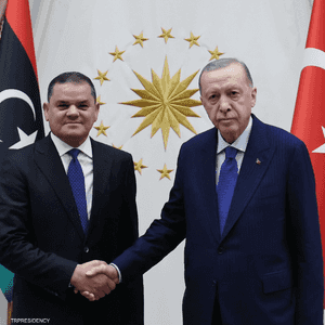 رجب طيب أردوغان وعبد الحميد الدبيبة