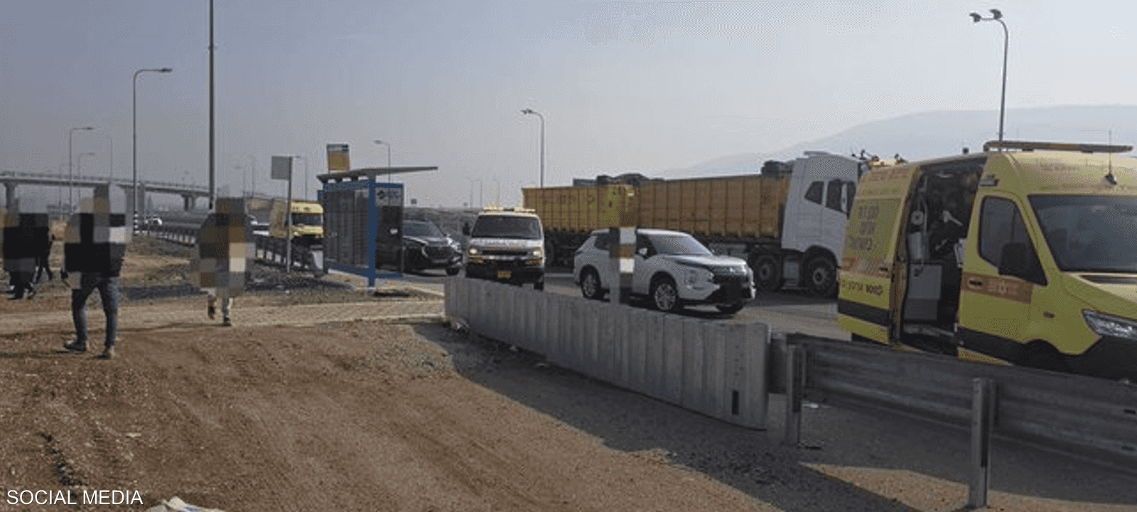 سياراة الإسعاف في مكان الحادث