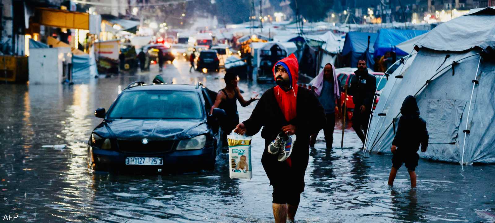 منخفض جوي يضرب غزة