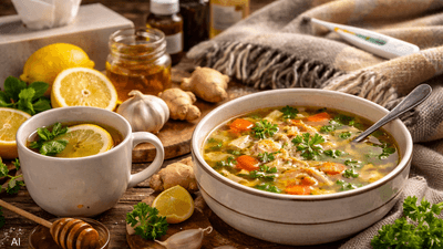 أطعمة عديدة تساعد على التعافي من الإنفلونزا منها مرق الدجاج