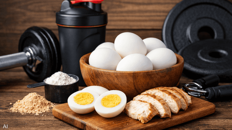 للبيض دور مهم في بناء العضلات