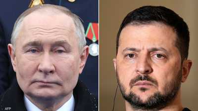 زيلينسكي (يمين الصورة) وبوتين (يسار الصورة)