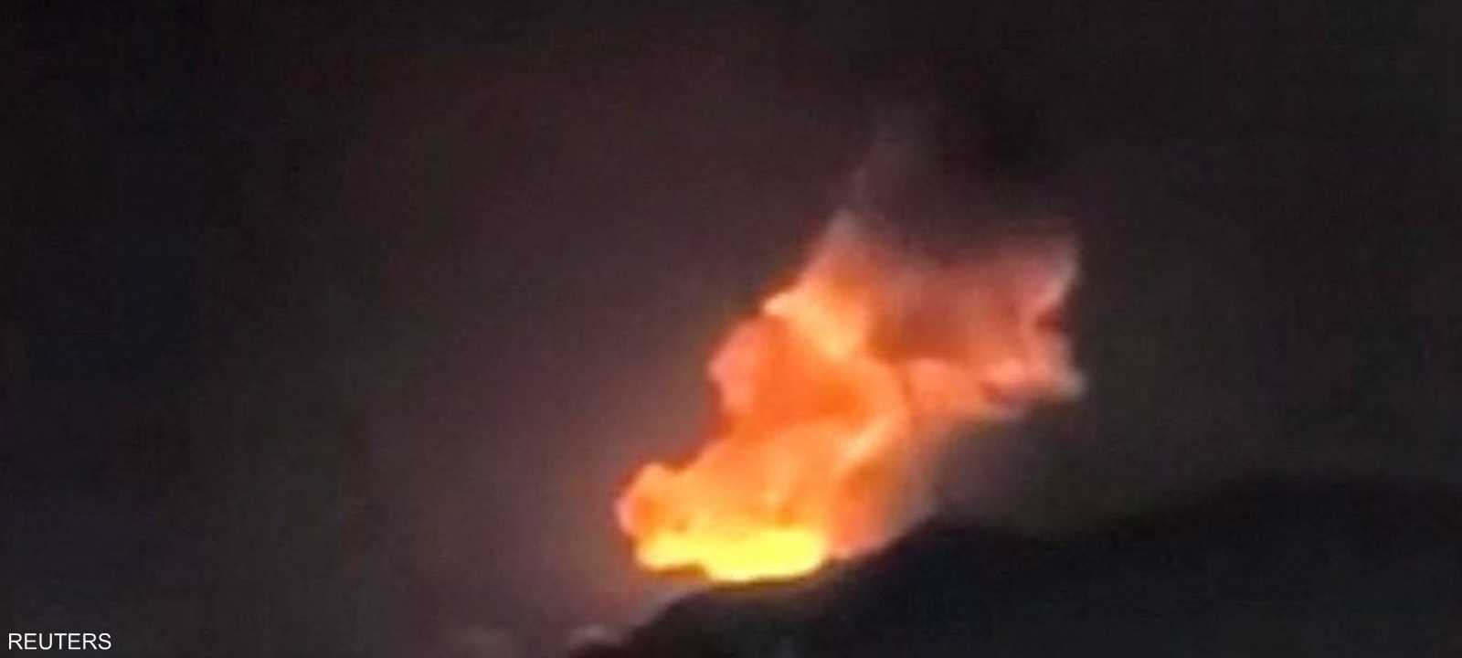 لقطة من فيديو لأحد الانفجارات في كراكاس