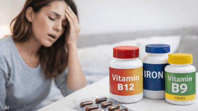 من الأعراض الإرهاق، وضبابية التفكير، وتنميل اليدين