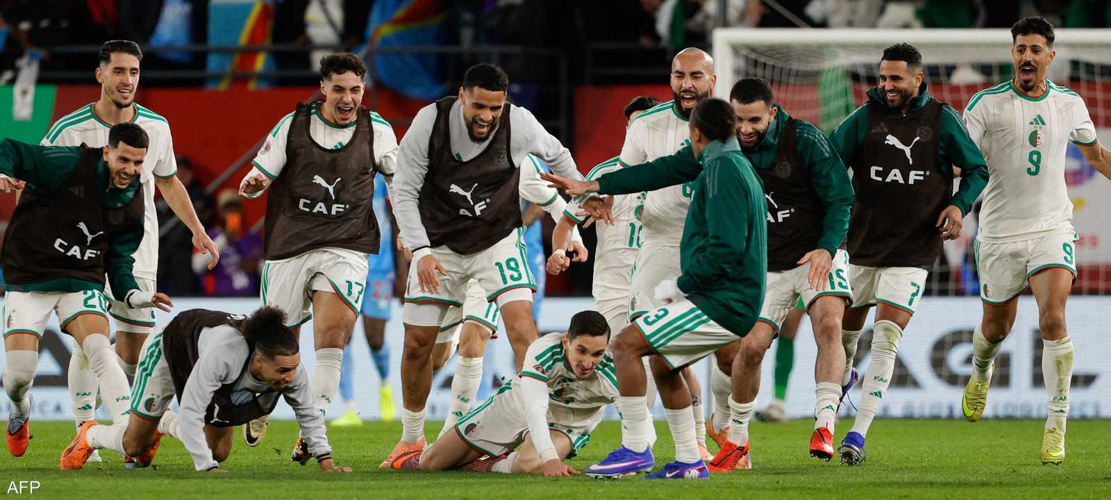فرحة لاعبي الجزائر بالهدف