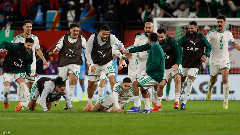 فرحة لاعبي الجزائر بالهدف