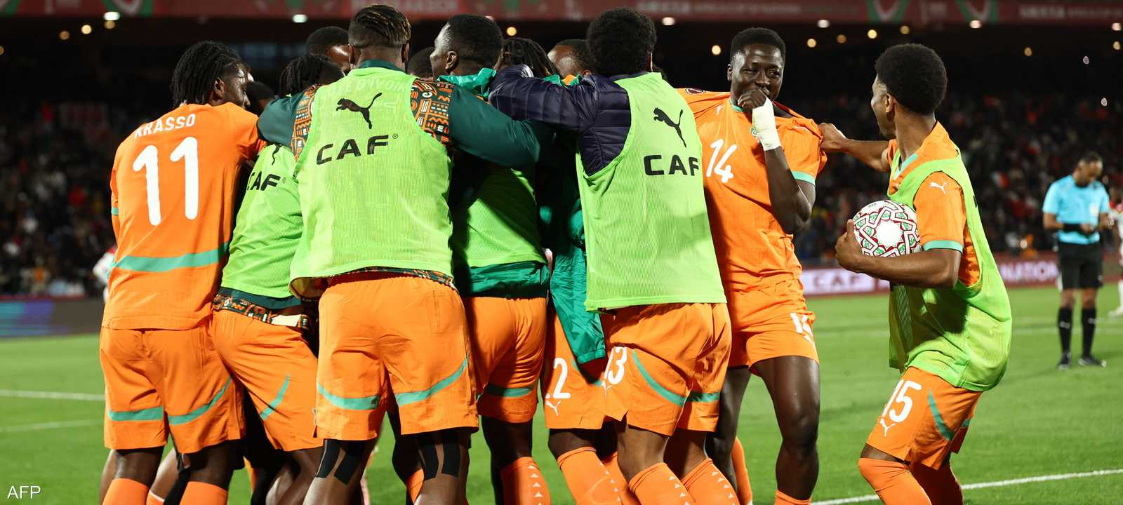 احتفال لاعبي كوت ديفوار بالتأهل على حساب بوركينا فاسو
