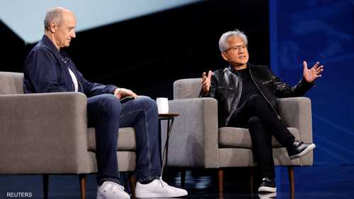 الرئيس التنفيذي لسيمنز رولاند بوش ورئيس إنفيديا جينسن هوانغ