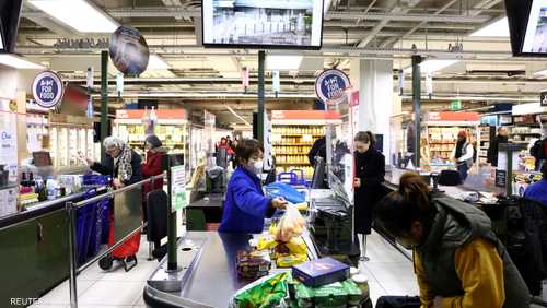 التضخم في منطقة اليورو - سوبر ماركت في باريس