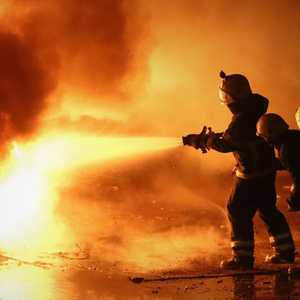 اشتعال النيران نتيجة المواجهات في حلب