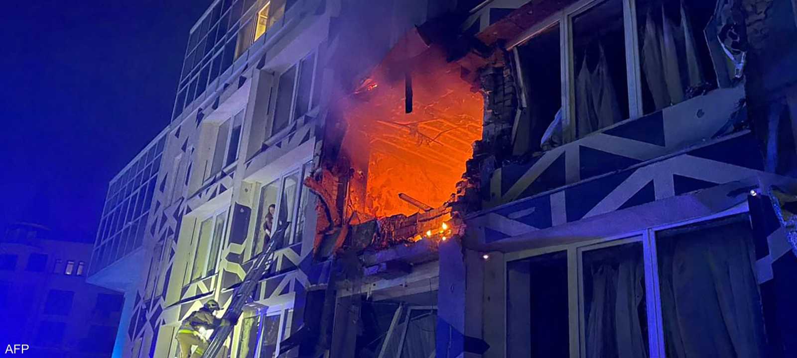 مسيرة روسية أصابت مبنى في كييف_أرشيف