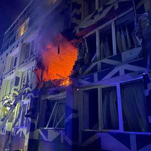 مسيرة روسية أصابت مبنى في كييف_أرشيف