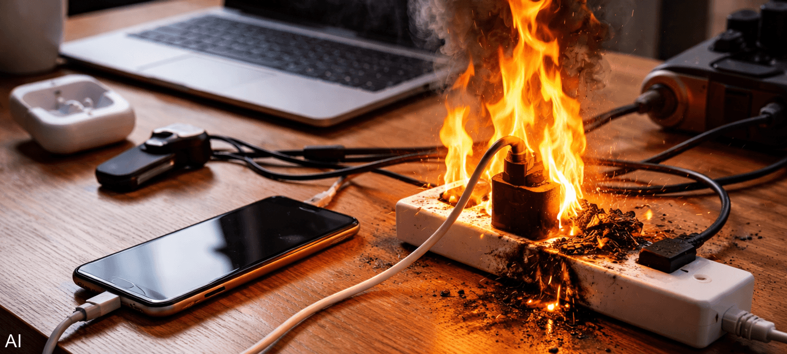 ترك الأجهزة الكهربائية موصولة بالكهرباء قد يسبب الحرائق