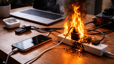ترك الأجهزة الكهربائية موصولة بالكهرباء قد يسبب الحرائق