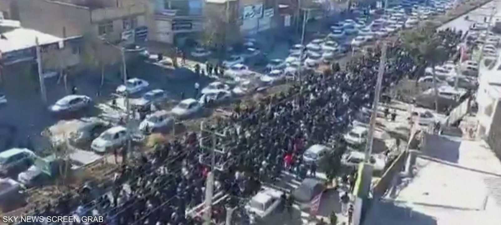 الاحتجاجات على الأوضاع الاقتصادية كانت في عموم إيران