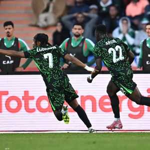 فرحة لاعبي نيجيريا