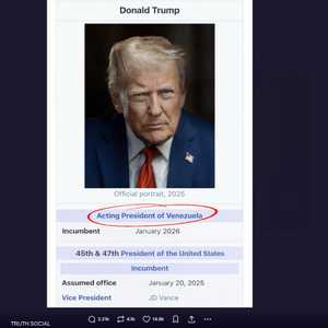 منشور الرئيس ترامب ورد فيه أنه "رئيس فنزويلا" بالوكالة