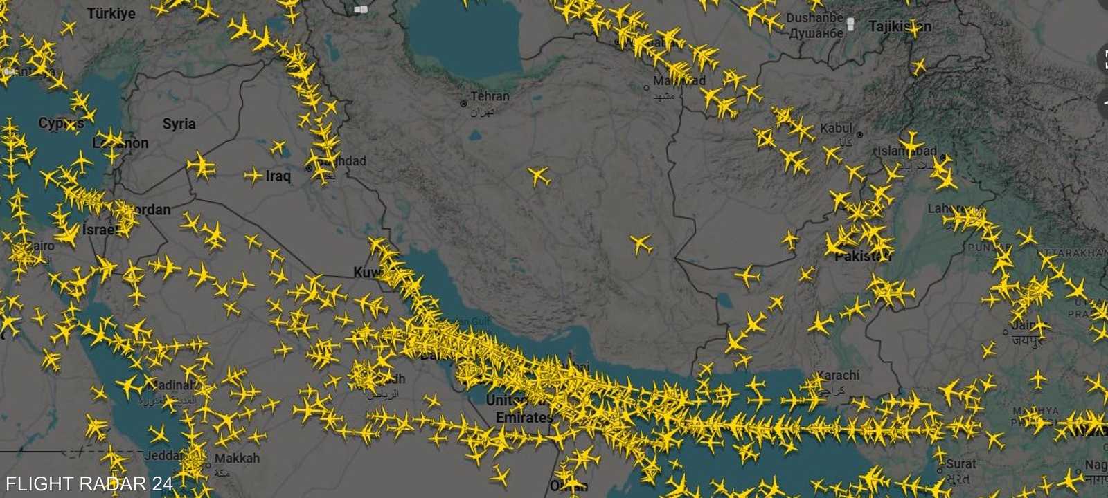 المجال الجوي لإيران "شبه فارغ"