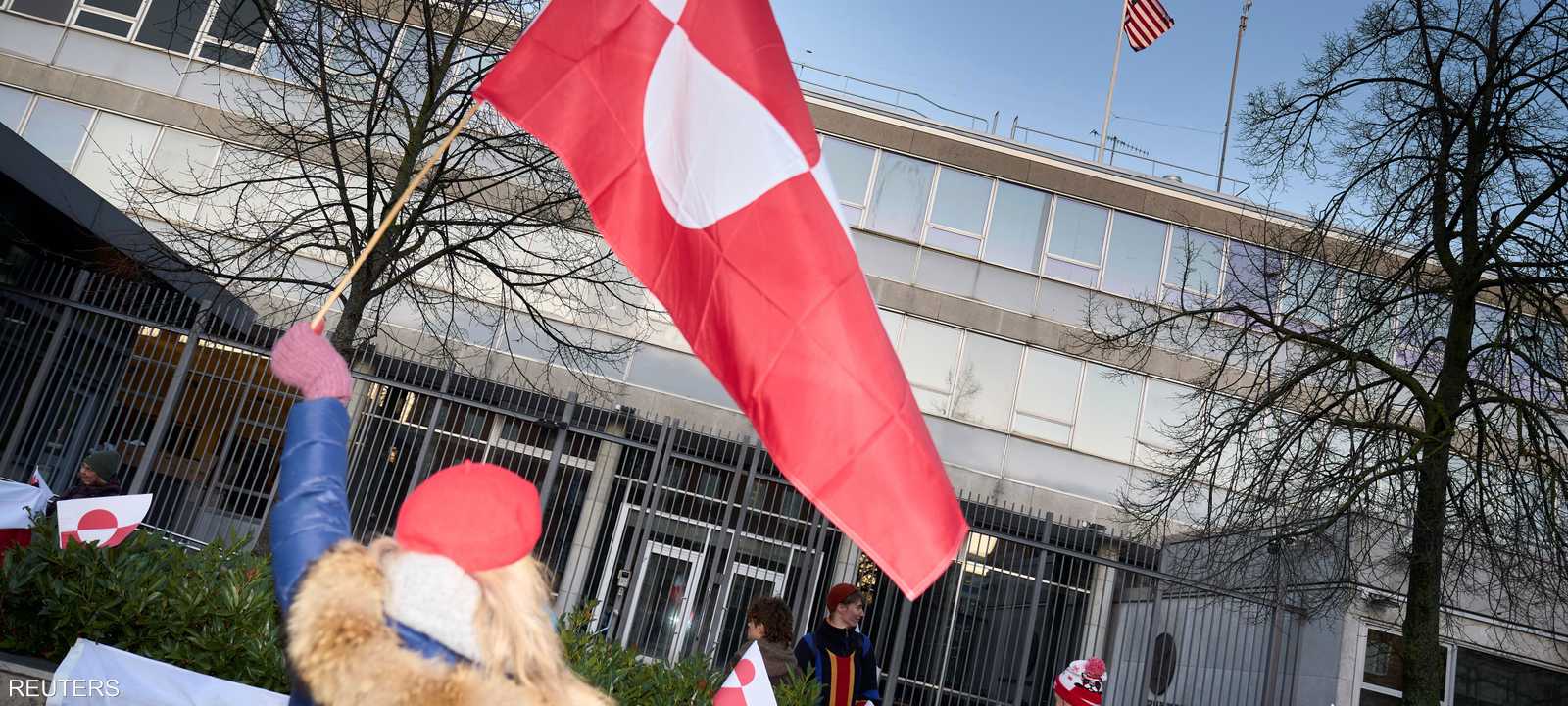 من وقفة احتجاجية أمام السفارة الأميركية بكوبنهاغن