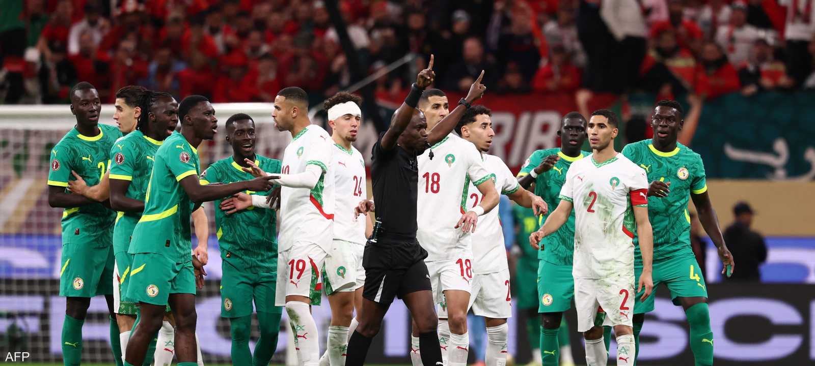 شهدت المباراة أحداثا فوضوية من لاعبي السنغال