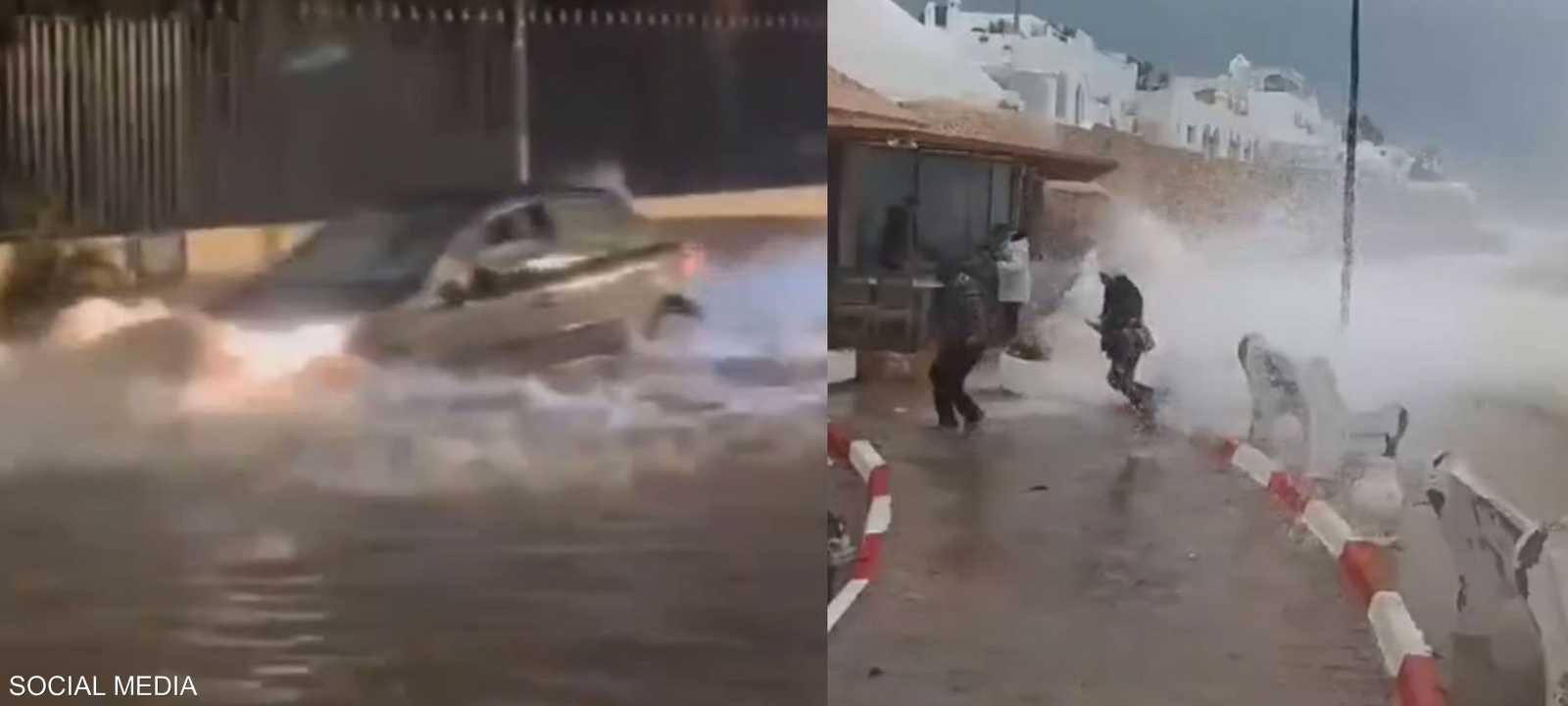 صور متداولة لأمطار غزيرة على مدن تونسية