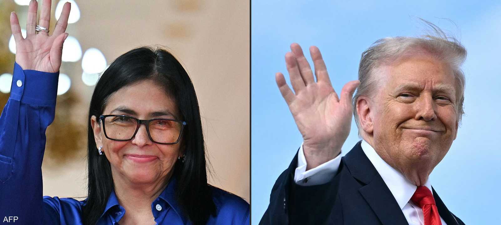 ترامب (يمين الصورة) وديلسي رودريغيز (يسار الصورة)