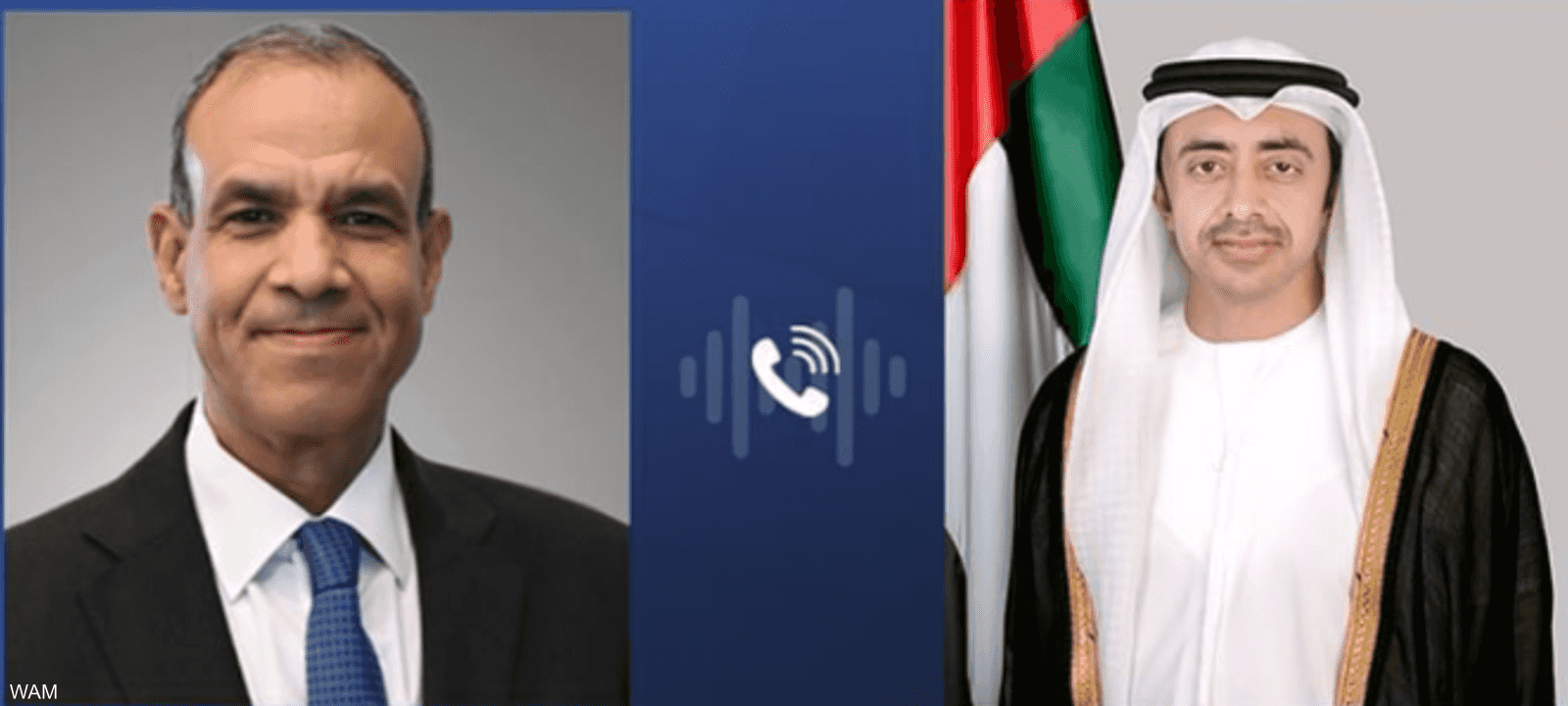 الشيخ عبد الله بن زايد (يمين الصورة) ووزير خارجية مصر