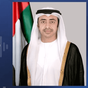 الشيخ عبد الله بن زايد (يمين الصورة) ووزير خارجية مصر