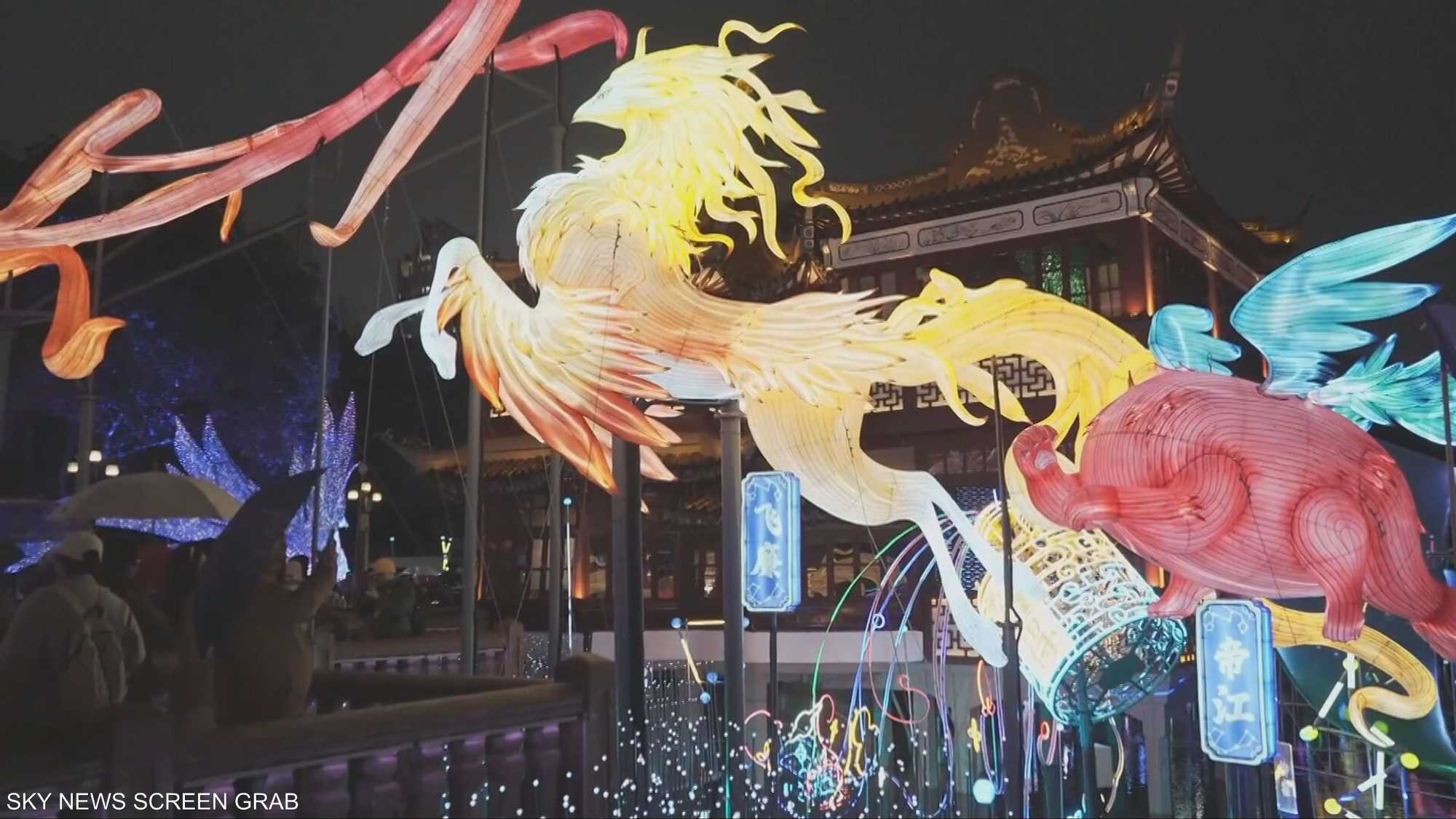 شخصيات أسطورية وتقنيات حديثة في مهرجان شنغهاي للفوانيس