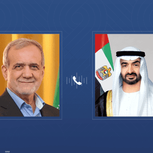 رئيس دولة الإمارات يجري اتصالا هاتفيا مع نظيره الإيراني