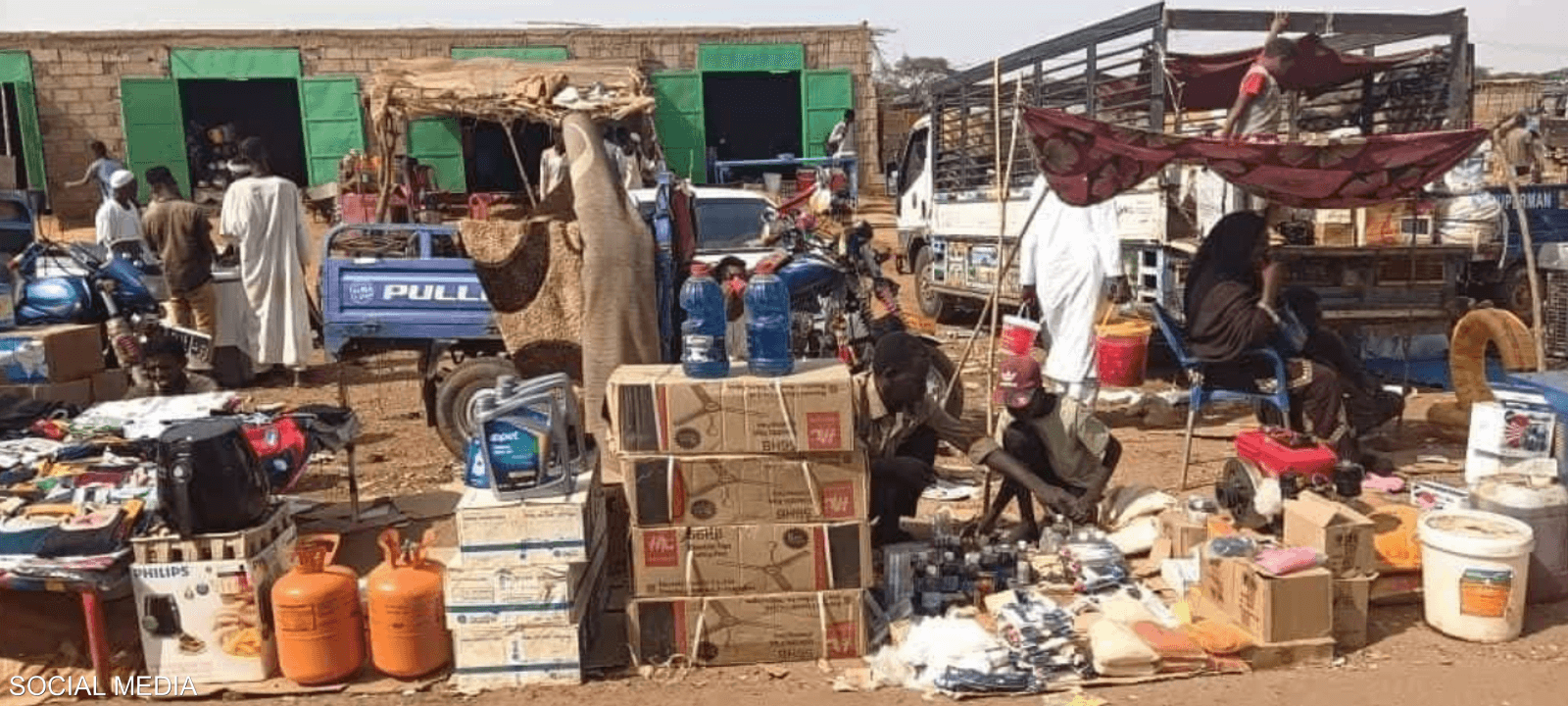 صورة متداولة لبضائع مسروقة في أحد أسواق شرق النيل