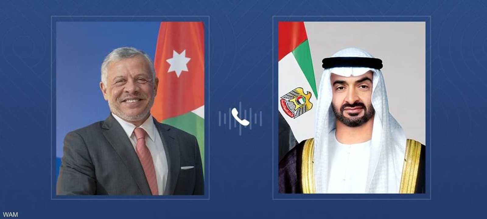 رئيس دولة الإمارات وملك الأردن يبحثان المستجدات في المنطقة