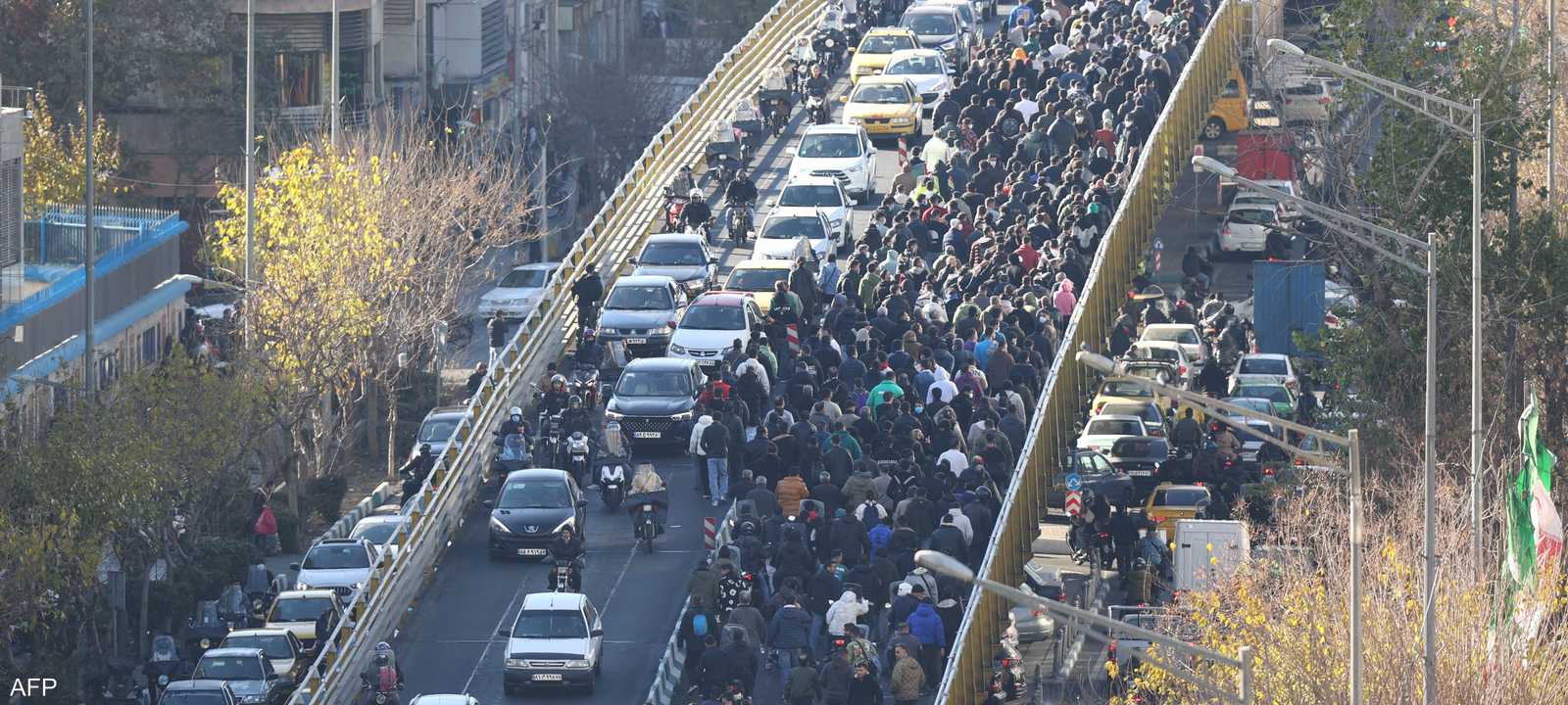 أرشيفية لمظاهرة في إيران احتجاجا على تردي الأوضاع الاقتصادية