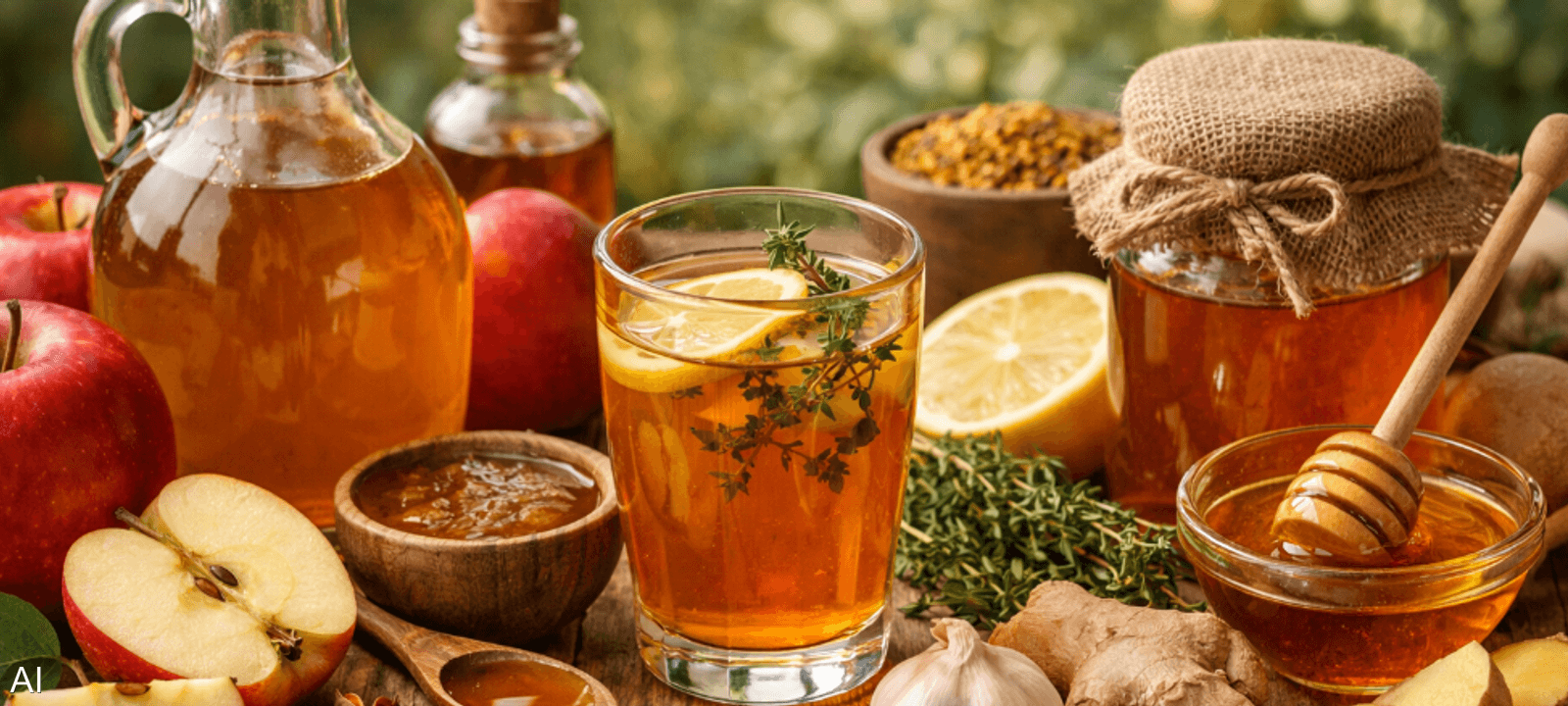 يحتوي كل من خل التفاح والعسل على مركبات مضادة للأكسدة