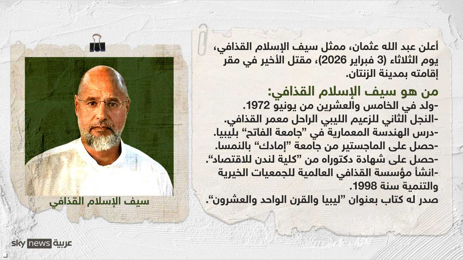 من هو سيف الإسلام القذافي؟