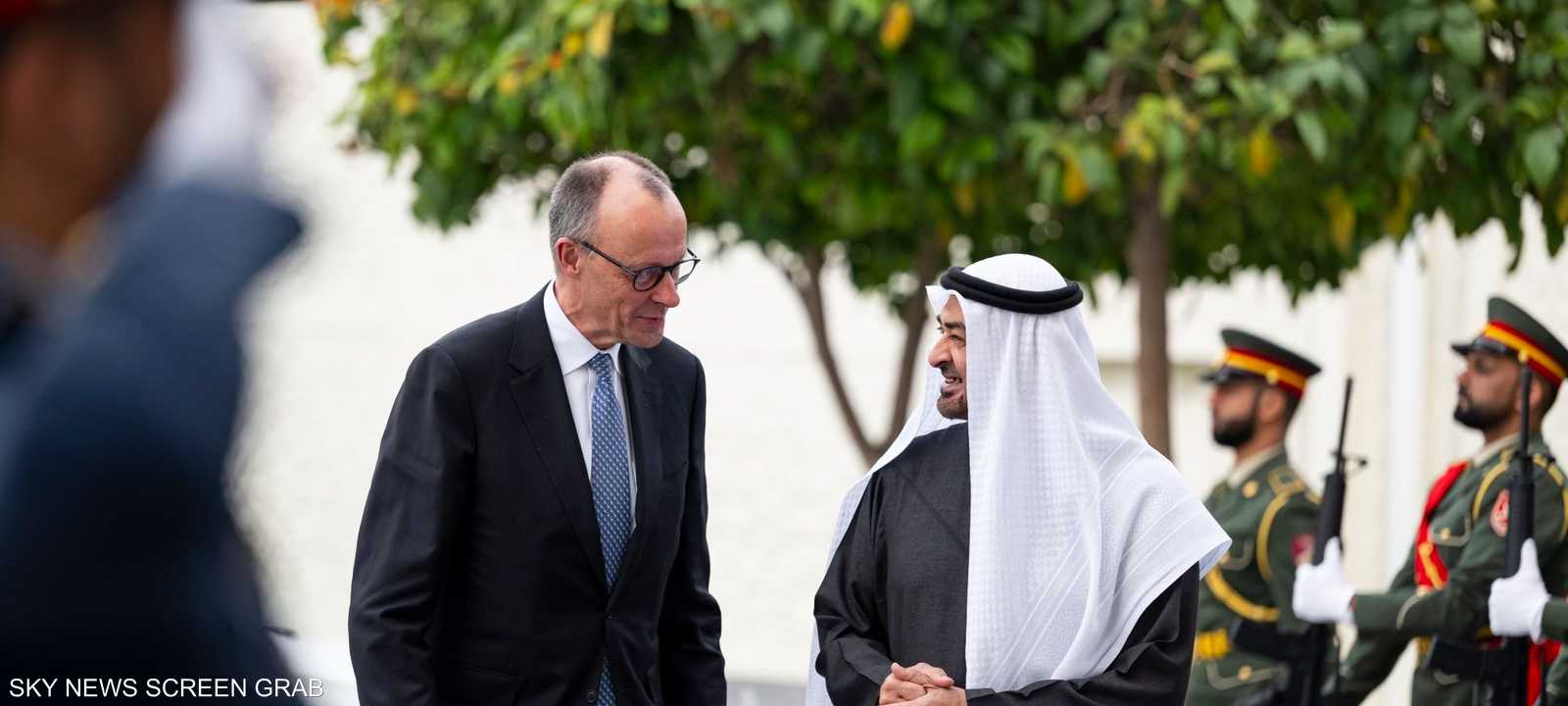 الشيخ محمد بن زايد يستقبل فريدريش ميرتس في أبوظبي