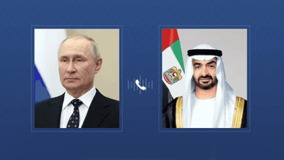 محمد بن زايد وبوتين يبحثان العلاقات الثنائية