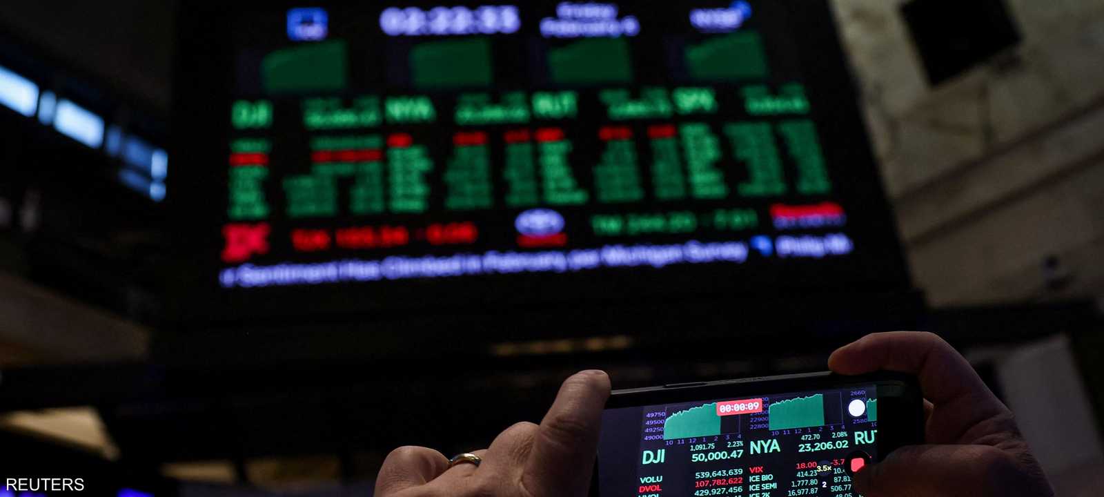 مؤشر داو جونز الصناعي فوق 50,000 نقطة في بورصة نيويورك