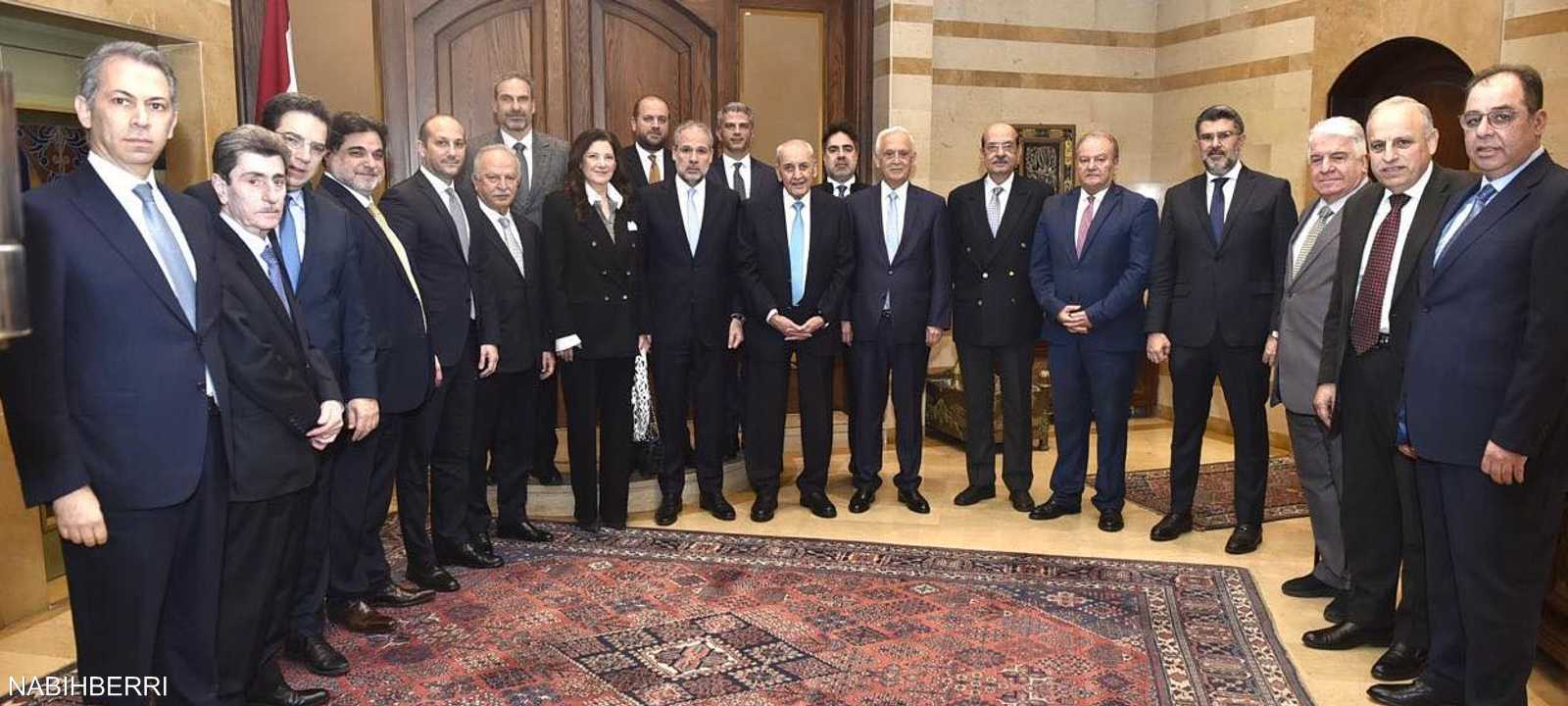 نبيه بري خلال استقباله نقيب المحامين في بيروت