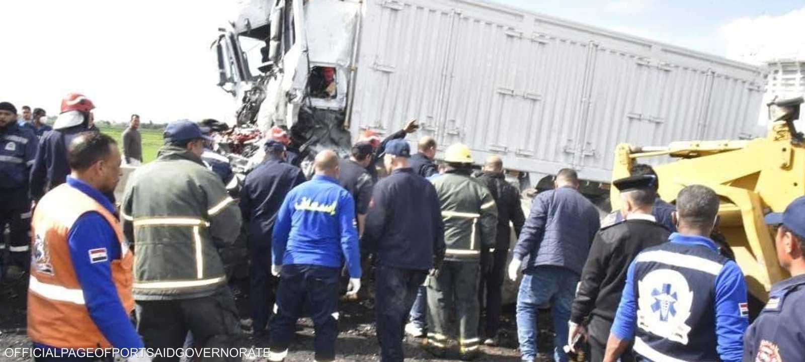 حادث مروري أسفر عن قتلى وجرحى في بورسعيد