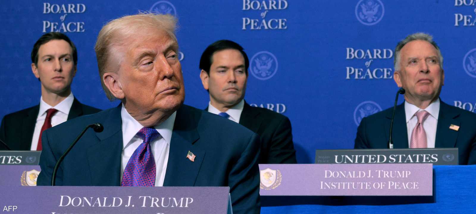 ترامب وخلفه ماركو روبيو وستيف ويتكوف وجاريد كوشنر