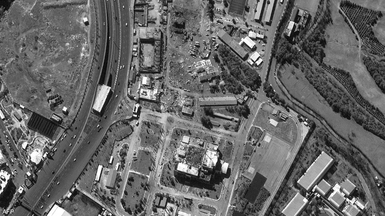 صورة لمقر قيادة الحرس الثوري الإيراني عقب الغارات