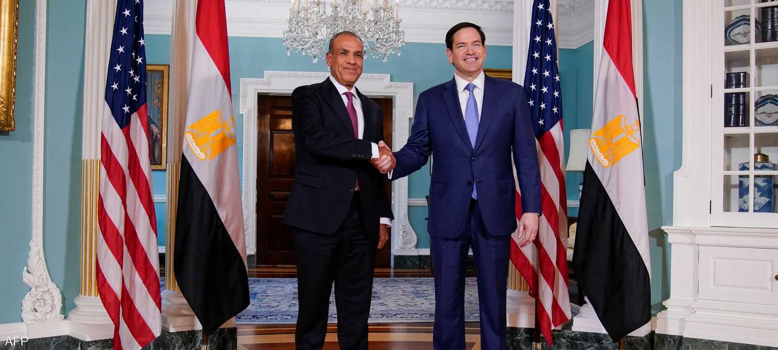 أرشيفية للقاء سابق بين عبد العاطي وروبيو