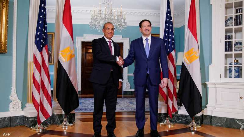 أرشيفية للقاء سابق بين عبد العاطي وروبيو