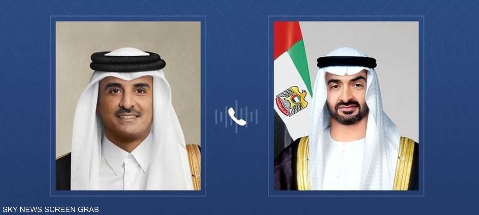 اتصال هاتفي بين الشيخ محمد بن زايد وأمير قطر